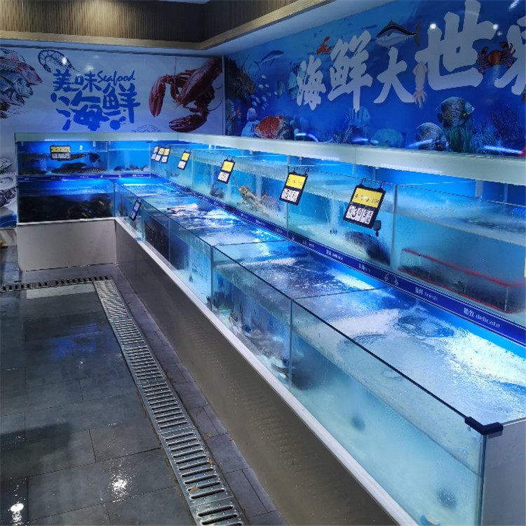 贵州品牌土建海鲜池-海鲜池设计超市鱼池工程