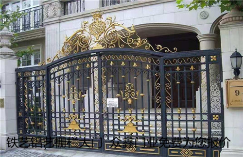 天津铝艺庭院门-铁艺大门铝艺大门围栏